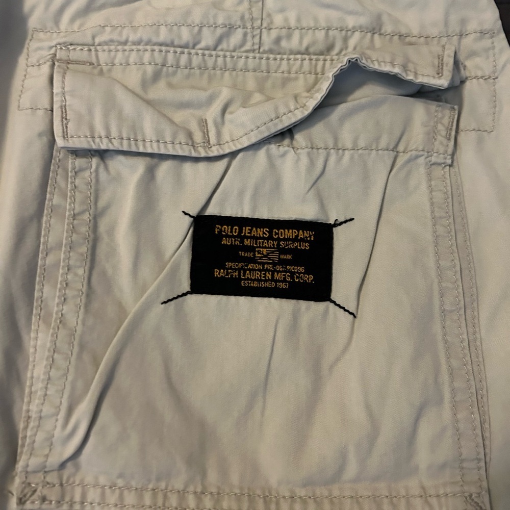 Polo Ralph Lauren Light Beige Military Surplus Ripstop Cargo Shorts. Sz 36. - Picture 5 of 7
